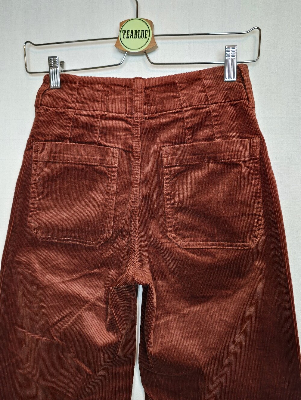 Maeve Colette Corduroy Crop Wide-Leg Pants 24 Copper Brown Rust Cinnamon - Picture 8 of 12